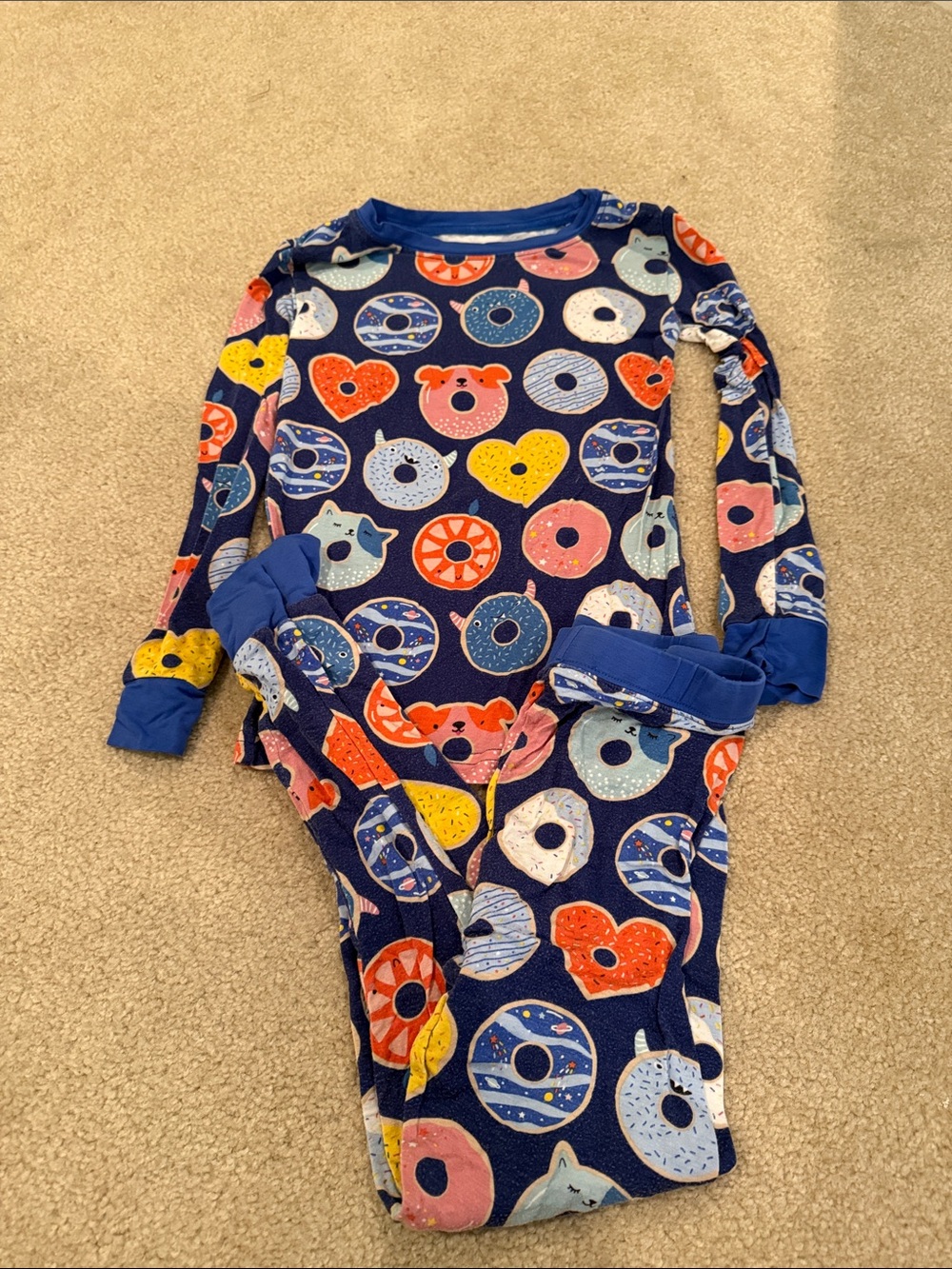 Little Sleepies Navy Donut & Heart Print Pajamas